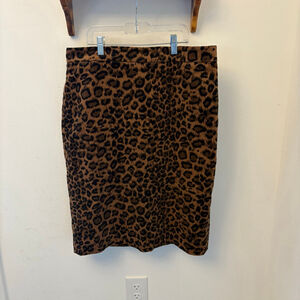 Talbots Leopard Print Pencil Skirt Size 10 Animal Print